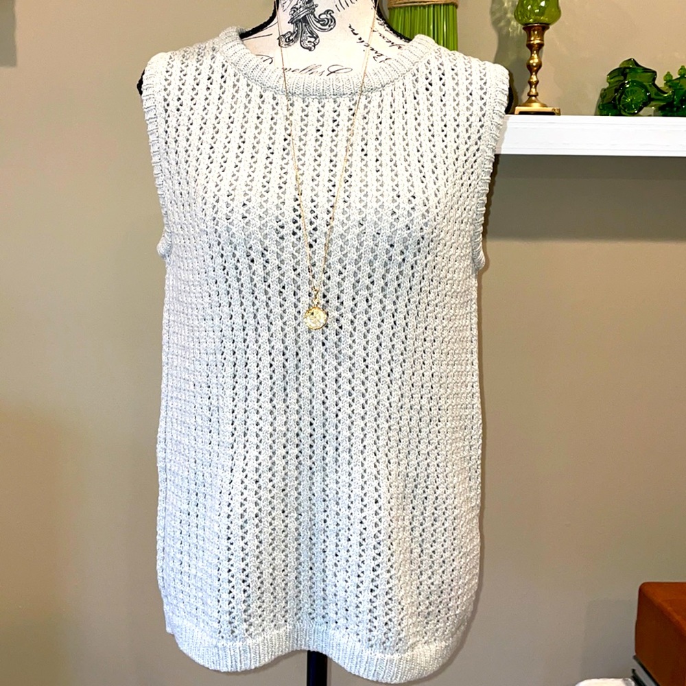 Lilla P Sandstone color sleeveless sweater